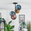 Koyoto ceiling light, globe light 31 cm blue, gold, coppery, 4-light sources