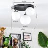 Chehalis ceiling light, globe light 30 cm white, 3-light sources