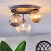 Chehalis ceiling light, globe light 30 cm Amber, clear, Smoke-coloured, 3-light sources