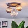 Chehalis ceiling light, globe light 30 cm Amber, clear, Smoke-coloured, 3-light sources