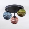 Chehalis ceiling light, globe light 30 cm blue, green, coppery, 3-light sources