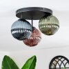 Chehalis ceiling light, globe light 33.5 cm blue, green, coppery, 3-light sources