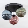 Chehalis ceiling light, globe light 33.5 cm blue, green, coppery, 3-light sources