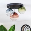 Chehalis ceiling light, globe light 30.5 cm blue, green, clear, coppery, 3-light sources