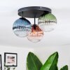 Chehalis ceiling light, globe light 33.5 cm blue, green, clear, coppery, 3-light sources
