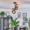 Koyoto ceiling light, globe light 31 cm blue, gold, clear, coppery, 4-light sources