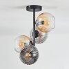 Koyoto ceiling light, globe light 31 cm Amber, clear, Smoke-coloured, 4-light sources