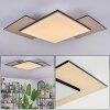 Barullu ceiling light, Panel LED Wood like finish, black, white, 1-light source