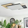 Barullu ceiling light, Panel LED Wood like finish, black, white, 1-light source