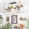 Koyoto ceiling light, globe light gold, black, 8-light sources