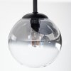 Chehalis ceiling light, globe light 30.5 cm clear, Smoke-coloured, 3-light sources