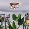 Chehalis ceiling light, globe light 30.5 cm clear, Smoke-coloured, 3-light sources