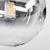 Chehalis ceiling light, globe light 30 cm clear, Smoke-coloured, 3-light sources