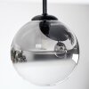 Chehalis ceiling light, globe light 30 cm clear, Smoke-coloured, 3-light sources