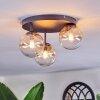 Chehalis ceiling light, globe light 30.5 cm Amber, clear, 3-light sources