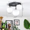 Chehalis ceiling light, globe light 30 cm white, 3-light sources