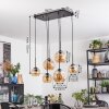 Ripoll hanging light, globe light, pendant light Amber, 6-light sources