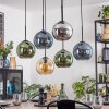 Ripoll hanging light, globe light, pendant light Amber, blue, chrome, green, Smoke-coloured, 6-light sources
