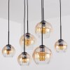 Koyoto hanging light, globe light, pendant light Amber, clear, 6-light sources