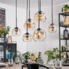 Ripoll hanging light, globe light, pendant light Amber, clear, 6-light sources