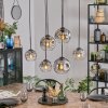 Ripoll hanging light, globe light, pendant light clear, Smoke-coloured, 6-light sources