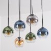 Koyoto hanging light, globe light, pendant light Amber, blue, green, clear, Smoke-coloured, 6-light sources