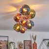 Koyoto ceiling light, globe light gold, black, 8-light sources