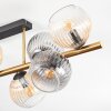 Koyoto ceiling light, globe light gold, black, 8-light sources