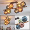 Koyoto ceiling light, globe light gold, black, 8-light sources