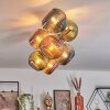 Koyoto ceiling light, globe light gold, black, 8-light sources