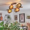 Koyoto ceiling light, globe light gold, black, 8-light sources