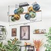Koyoto ceiling light, globe light gold, black, 8-light sources
