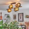 Koyoto ceiling light, globe light gold, black, 8-light sources