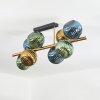 Koyoto ceiling light, globe light gold, black, 8-light sources