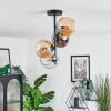 Koyoto ceiling light, globe light 31 cm Amber, chrome, clear, Smoke-coloured, 4-light sources