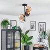 Koyoto ceiling light, globe light 31 cm Amber, chrome, clear, Smoke-coloured, 4-light sources