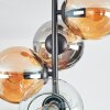Koyoto ceiling light, globe light 31 cm Amber, chrome, clear, Smoke-coloured, 4-light sources