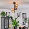 Koyoto ceiling light, globe light 31 cm Amber, chrome, clear, Smoke-coloured, 4-light sources