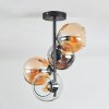 Koyoto ceiling light, globe light 31 cm Amber, chrome, clear, Smoke-coloured, 4-light sources