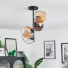 Koyoto ceiling light, globe light 31 cm Amber, chrome, clear, Smoke-coloured, 4-light sources