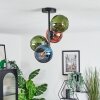 Koyoto ceiling light, globe light 31 cm blue, green, coppery, 4-light sources