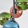 Gastor ceiling light, globe light 32 cm blue, green, coppery, 4-light sources