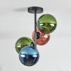 Gastor ceiling light, globe light 32 cm blue, green, coppery, 4-light sources