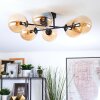 Gastor ceiling light, globe light Amber, 6-light sources