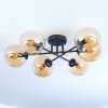 Gastor ceiling light, globe light Amber, 6-light sources