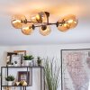 Gastor ceiling light, globe light Amber, 6-light sources