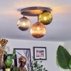Chehalis ceiling light, globe light 30 cm blue, green, coppery, 3-light sources