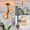 Koyoto ceiling light, globe light 31 cm Amber, clear, 4-light sources