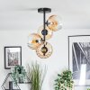 Koyoto ceiling light, globe light 31 cm Amber, clear, 4-light sources
