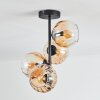 Koyoto ceiling light, globe light 31 cm Amber, clear, 4-light sources